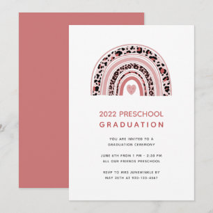 Boho Rainbow Preschool Studenten-inbjudan Inbjudningar