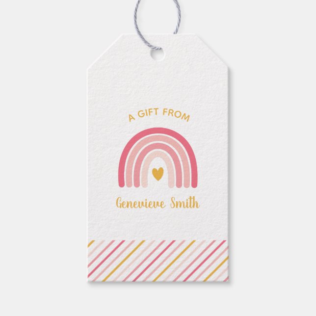 Boho Rainbow Presentetikett (Framsidan)