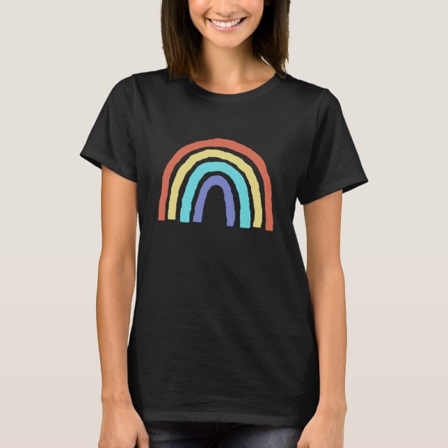 Boho Rainbow Pride LBGTQIA Pocket T Shirt (Framsida)
