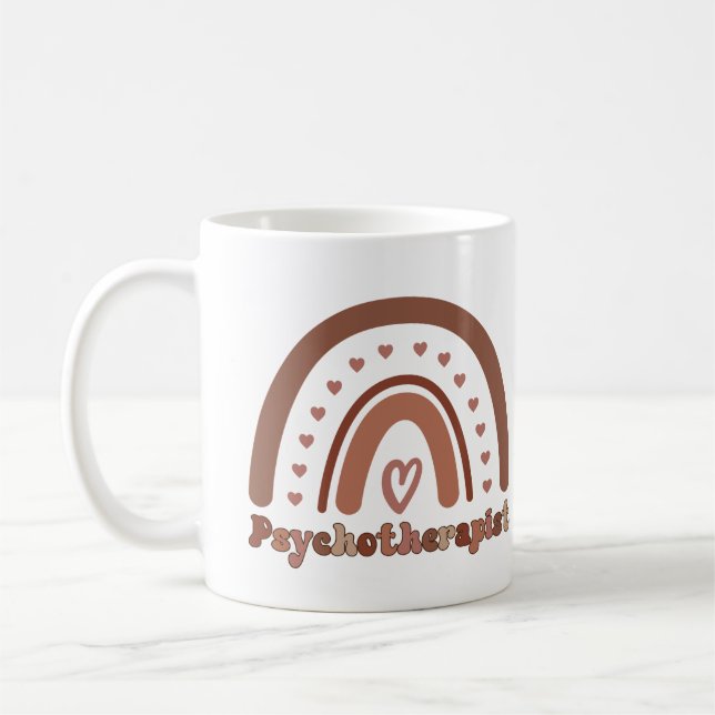 Boho Rainbow Psykoterapist Therapist Kaffemugg (Vänster)