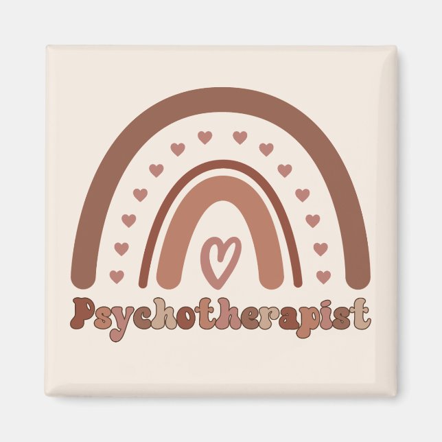 Boho Rainbow Psykoterapist Therapist Magnet (Framsidan)