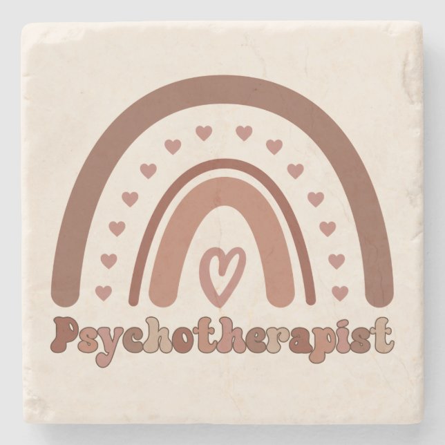 Boho Rainbow Psykoterapist Therapist Stenunderlägg (Framsidan)