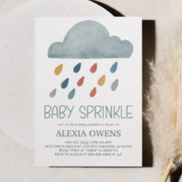 Boho Rainbow RainCloud Rain Baby Shower Sprinkle Inbjudningar