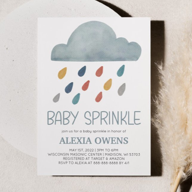 Boho Rainbow RainCloud Rain Baby Shower Sprinkle Inbjudningar (Skapare uppladdad)