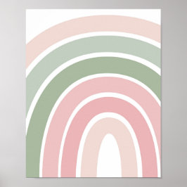 Boho Rainbow Rosa & Grönt Girls Room Poster