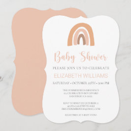 Boho Rainbow Rosa Pastel Baby Shower Inbjudningar