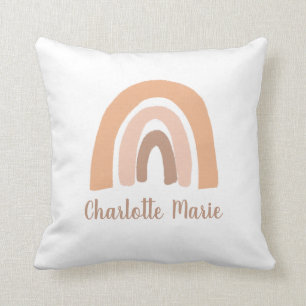 Boho Rainbow Rosa Personlig Flicka Pillow Kudde