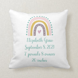 Boho Rainbow Rosa Teal Guld Hearts Birtuts Stats Kudde