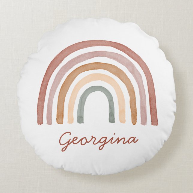 Boho Rainbow Rund Kudde (Framsidan)