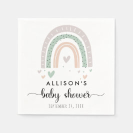 Boho Rainbow Sage Baby Shower Pappersservett