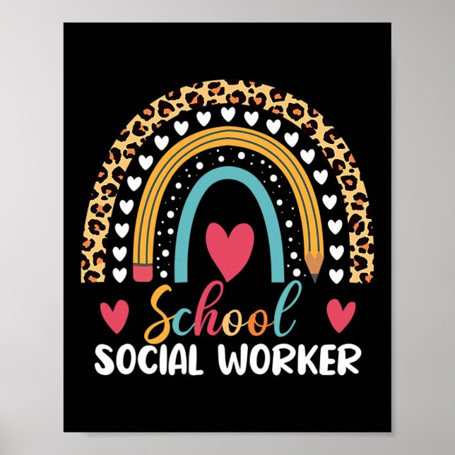 Boho Rainbow School Social Worker Poster (Framsidan)