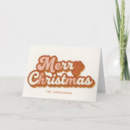 Boho Rainbow Script Merry Christmas Helgkort