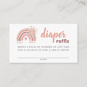 Boho Rainbow & Sol Diaper Raffle-höljeskort Tilläggskort