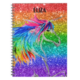Boho Rainbow Söta Flickor Glitter Enhörning Barn Anteckningsbok