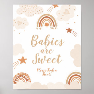 Boho Rainbow Spädbarn är ett sött tecken Poster