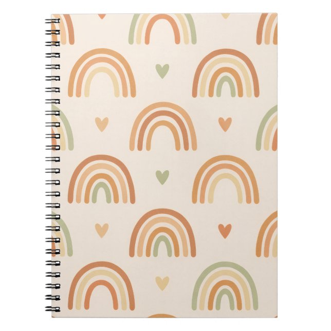 Boho Rainbow Spiral Notebook Anteckningsbok (Framsidan)