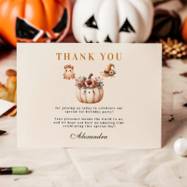 Boho Rainbow Spooky First Birthday Tack Kort