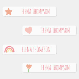 Boho Rainbow Star School Daycare Labels Klistermärke