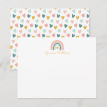 Boho Rainbow Stationery Note Card