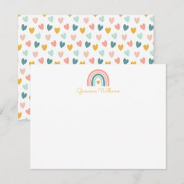 Boho Rainbow Stationery Note Card Anteckningskort