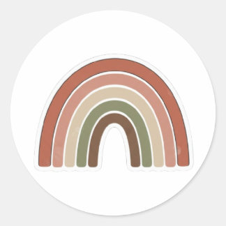 Boho Rainbow Sticker – Vintage Minimal Design  Runt Klistermärke