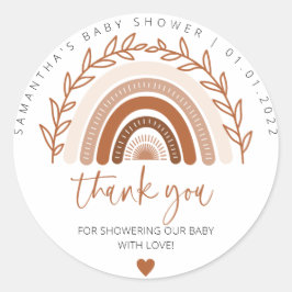 Boho Rainbow Stickers, Earthy Terracotta Shower Runt Klistermärke