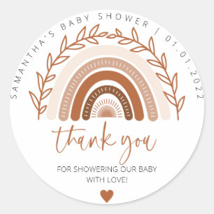 Boho Rainbow Stickers, Earthy Terracotta Shower Runt Klistermärke