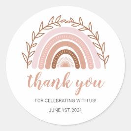 Boho Rainbow Stickers, födelsedagen | Stötfångare Runt Klistermärke