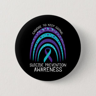 Boho Rainbow Suicide Awareness Mental Health Knapp