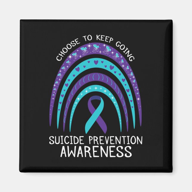 Boho Rainbow Suicide Awareness Mental Health Magnet (Framsidan)