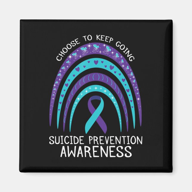 Boho Rainbow Suicide Awareness Mental Health Magnet (Framsidan)