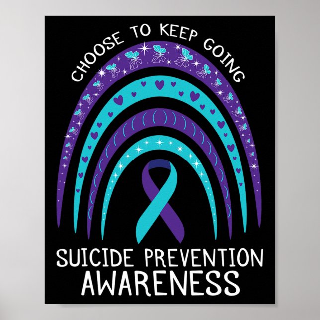 Boho Rainbow Suicide Awareness Mental Health Poster (Framsidan)