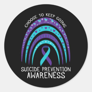 Boho Rainbow Suicide Awareness Mental Health Runt Klistermärke