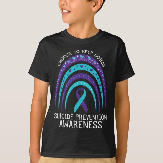 Boho Rainbow Suicide Awareness Mental Health T Shirt (Framsida)
