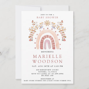 Boho Rainbow Sunshine Baby Shower-inbjudan Inbjudningar