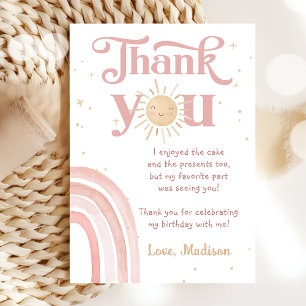 Boho Rainbow Sunshine Birthday Tack ditt kort