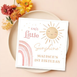 Boho Rainbow Sunshine Födelsedagsfest Napkins Pappersservett