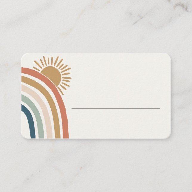 boho rainbow sunshplace card placeringskort (Framsida)