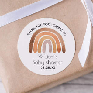 Boho Rainbow Tack Baby Shower Runt Klistermärke