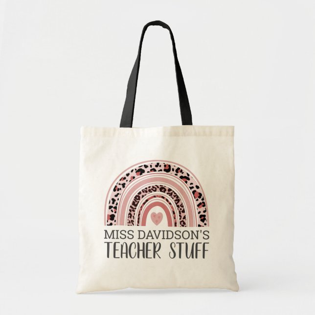 Boho Rainbow Teacher-uppskattning Namn Tygkasse (Framsidan)