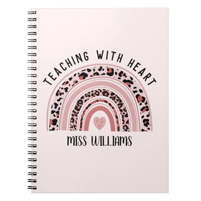 Boho Rainbow Teacher-uppskattning Spiral Anteckningsbok (Framsidan)