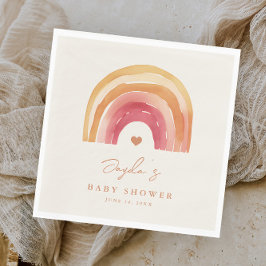 Boho Rainbow Terracotta Baby Shower Pappersservett