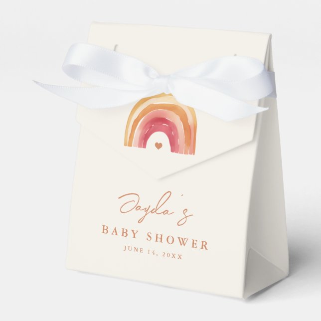 Boho Rainbow Terracotta Baby Shower Presentaskar (Framsidan Sidan)