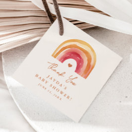 Boho Rainbow Terracotta Baby Shower Tack Gåvor Etiketter