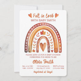 Boho Rainbow Terracotta Höst i kärlek Baby Shower Inbjudningar