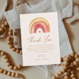 Boho Rainbow Terrakotta Bebis Shower Tack Kort