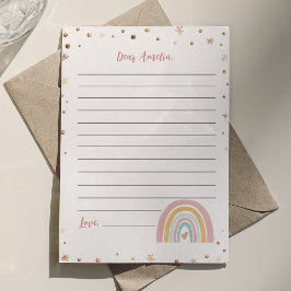Boho Rainbow Time Capsule Note-meddelandekort Tack Kort