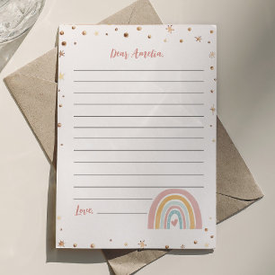 Boho Rainbow Time Capsule Note-meddelandekort Tack Kort