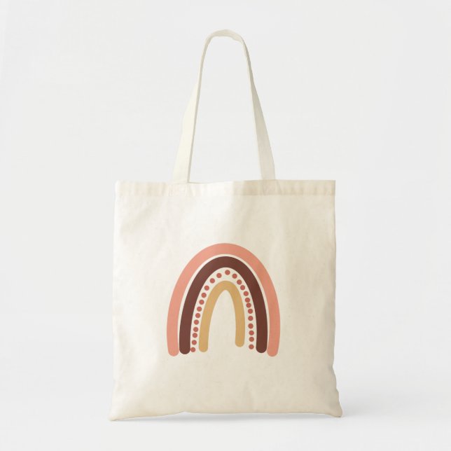 Boho Rainbow Tote Bag Tygkasse (Framsidan)