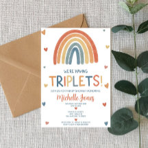 Boho Rainbow Triplets Baby Shower